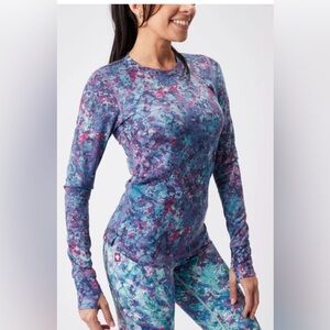 rabbit Women's Outrun LS Top Salt Air Leaves